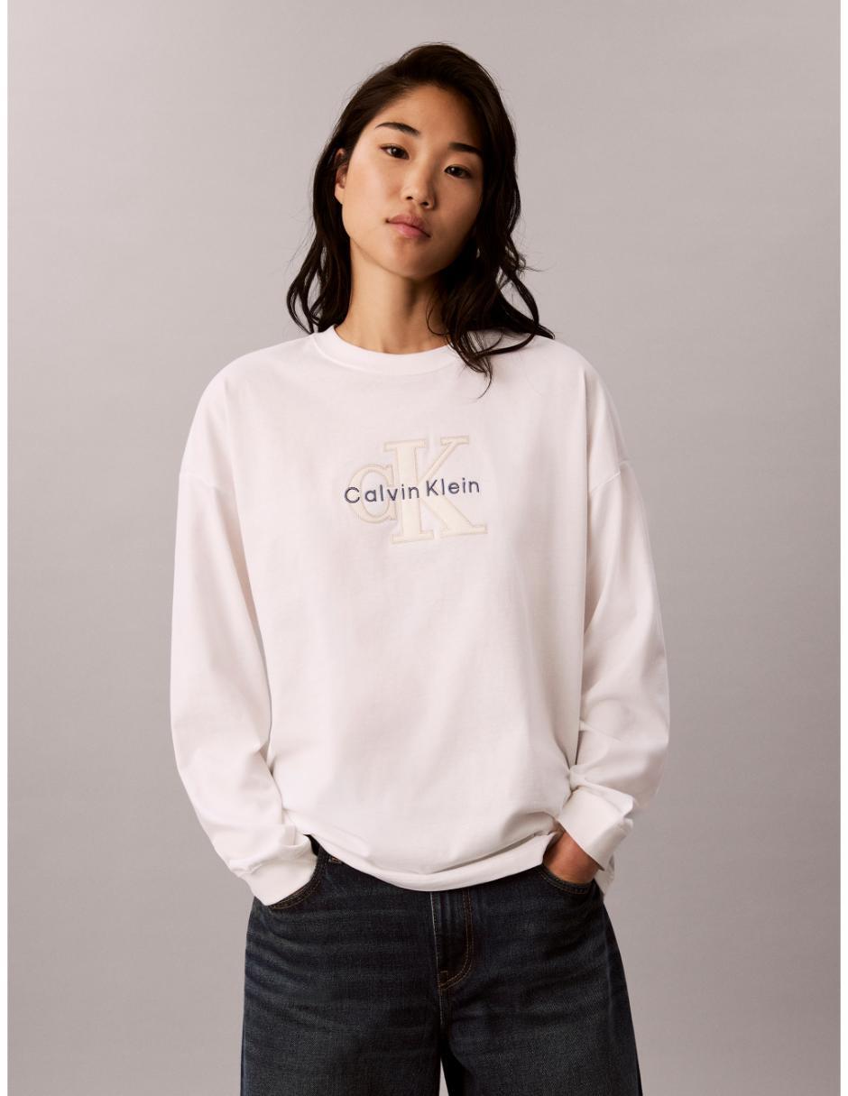 Playera manga larga cuello redondo mujer Playera manga larga cuello redondo mujer