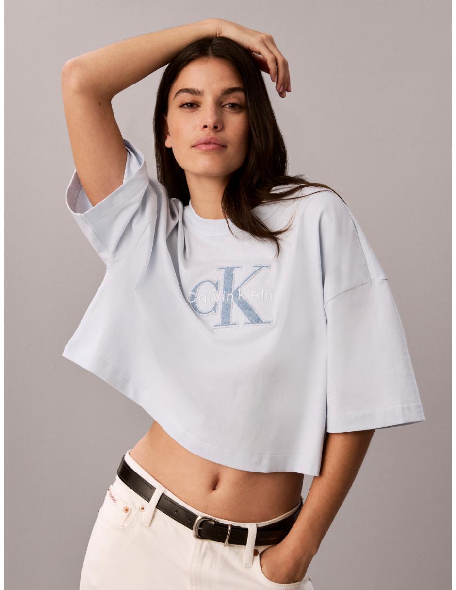Playera manga corta cuello redondo mujer