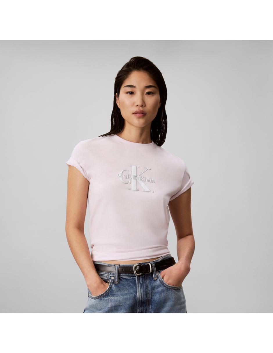 Playera manga corta cuello redondo mujer Playera manga corta cuello redondo mujer