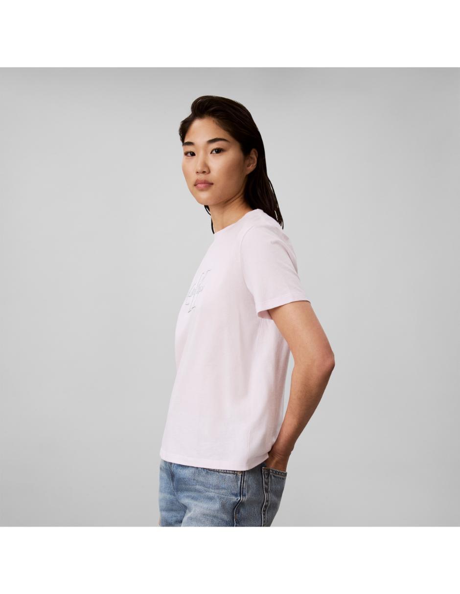 Playera manga corta cuello redondo mujer 4