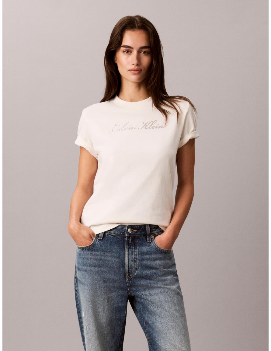 Playera manga corta cuello redondo mujer
