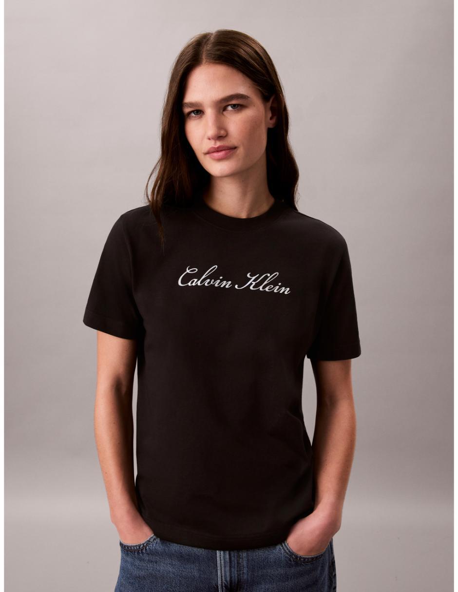 Playera manga corta cuello redondo mujer
