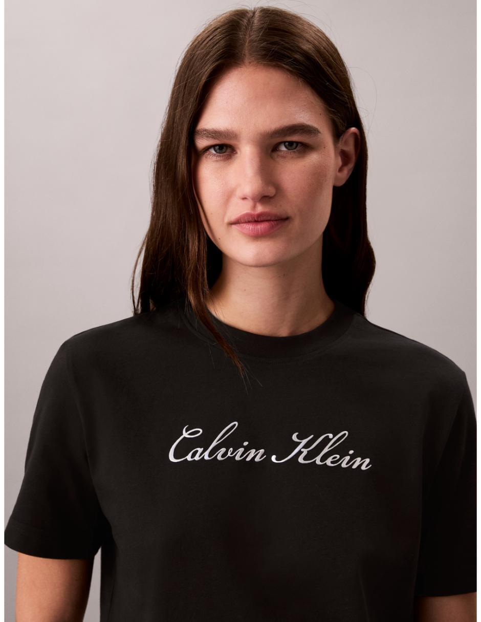Playera manga corta cuello redondo mujer