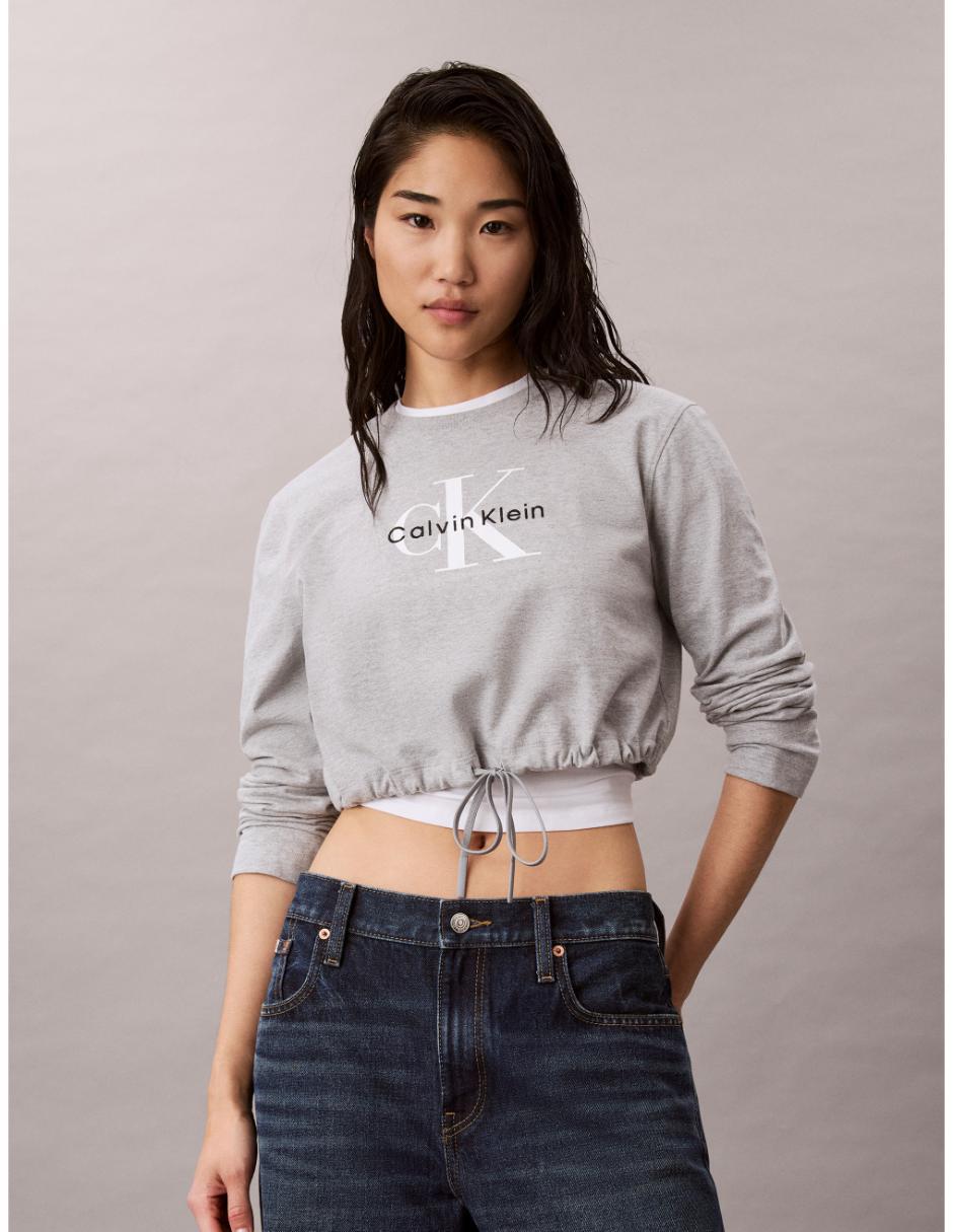 Playera manga larga cuello redondo mujer Playera manga larga cuello redondo mujer