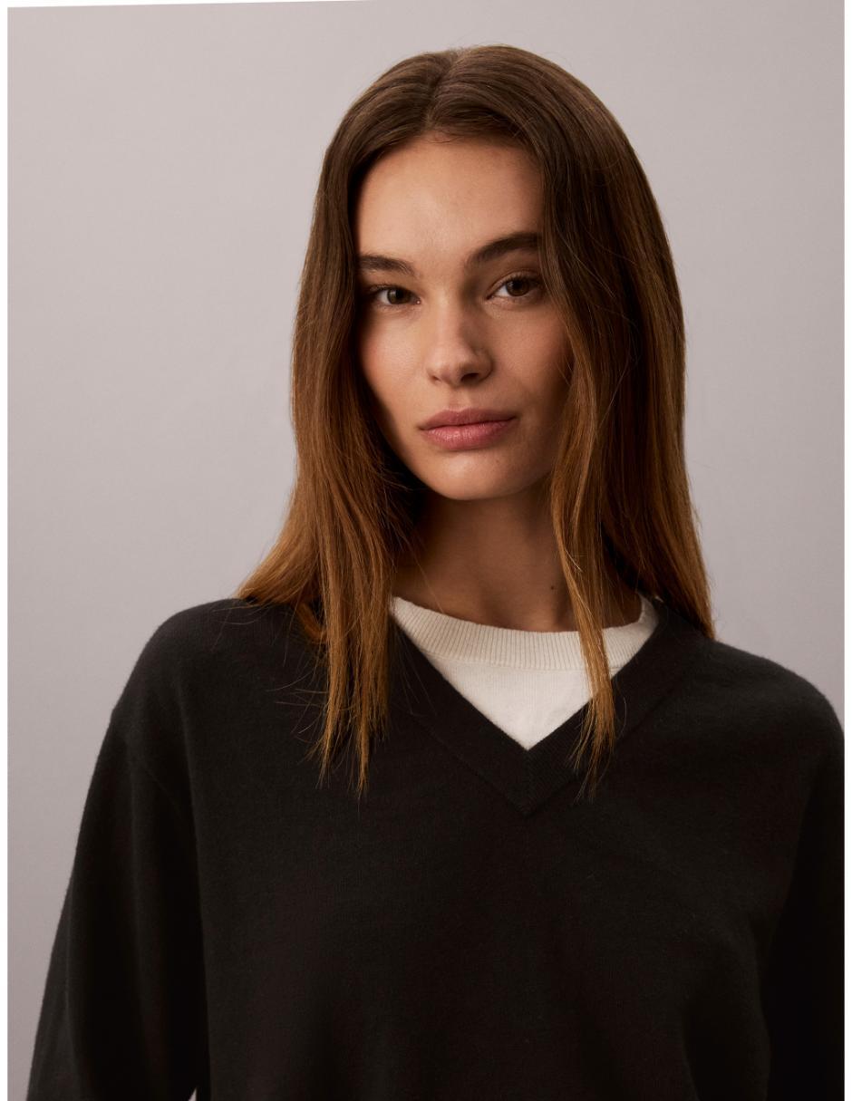 Suéter cuello v para mujer 2