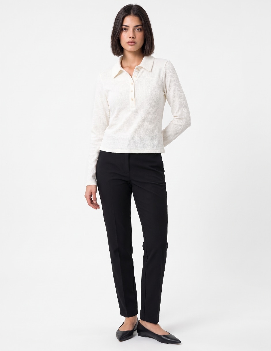 Suéter cuello polo para mujer 3
