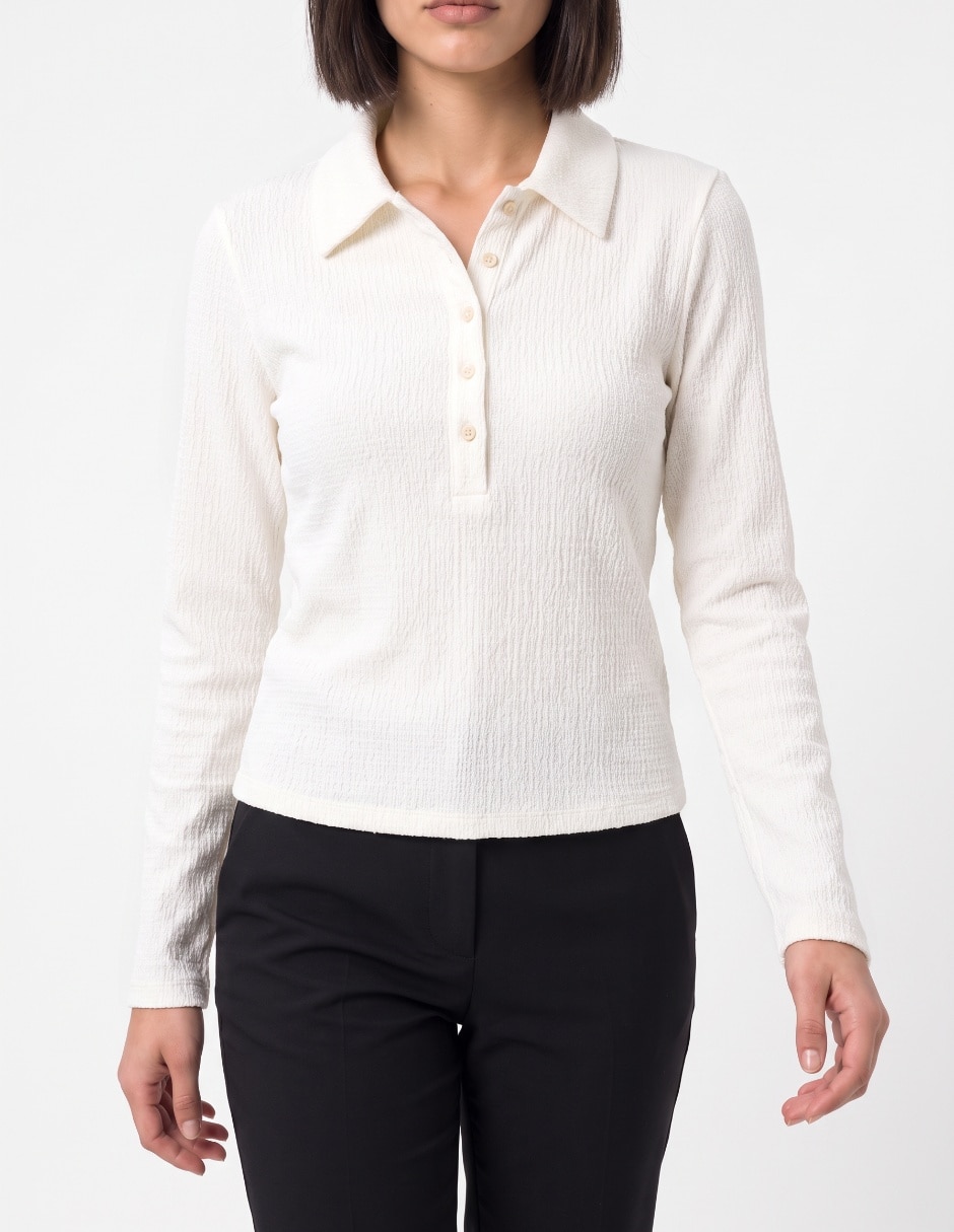 Suéter cuello polo para mujer 4