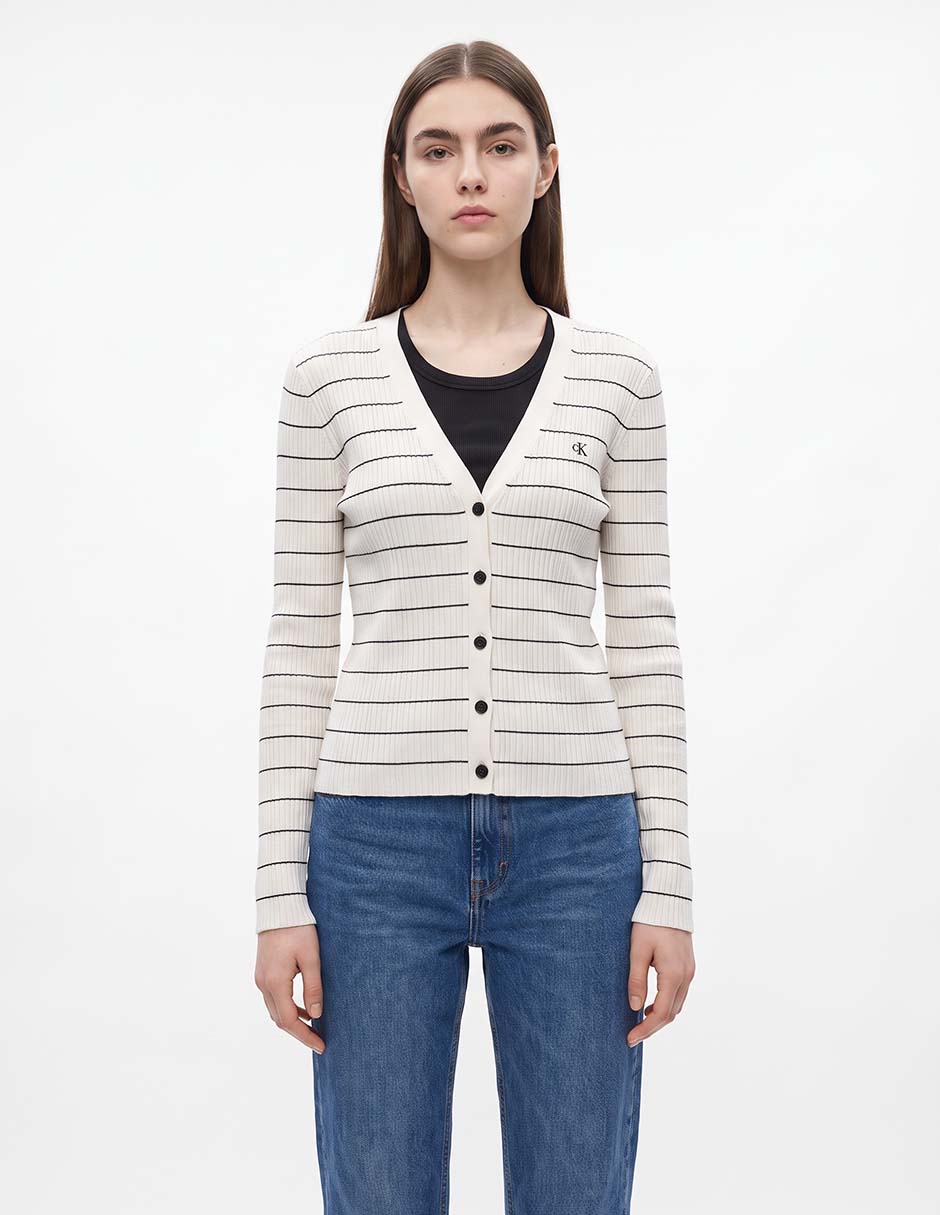 Suéter cuello V para mujer