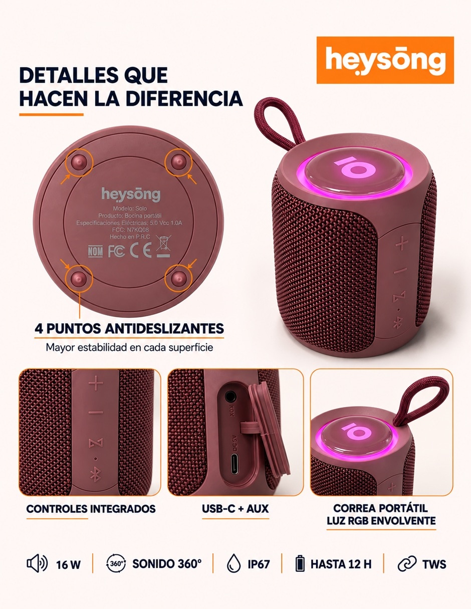 Bocina portátil bluetooth 5