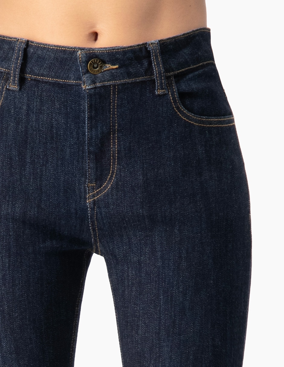 Jeans acampanado cintura para mujer 2