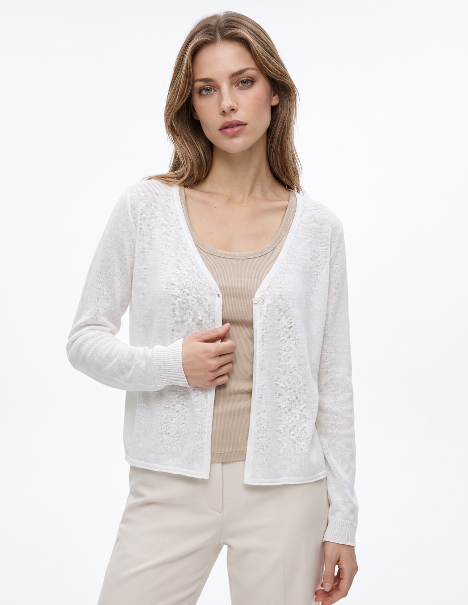 Suéter cuello V para mujer