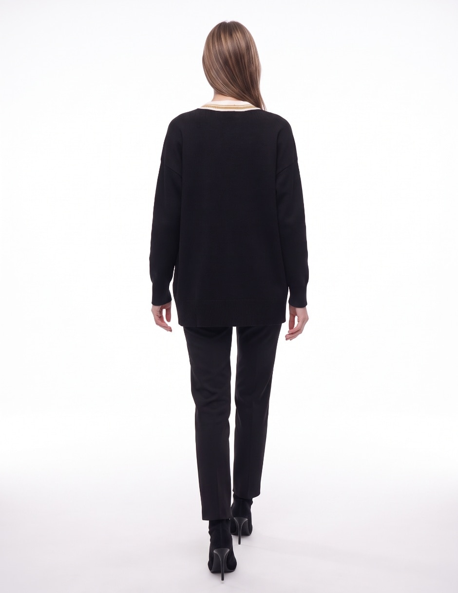 Suéter cuello redondo para mujer 2