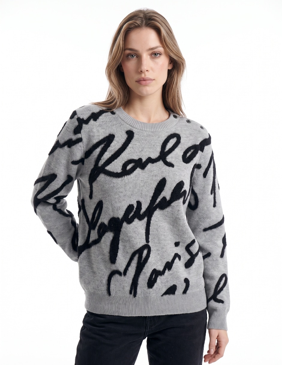 Suéter cuello redondo para mujer 4