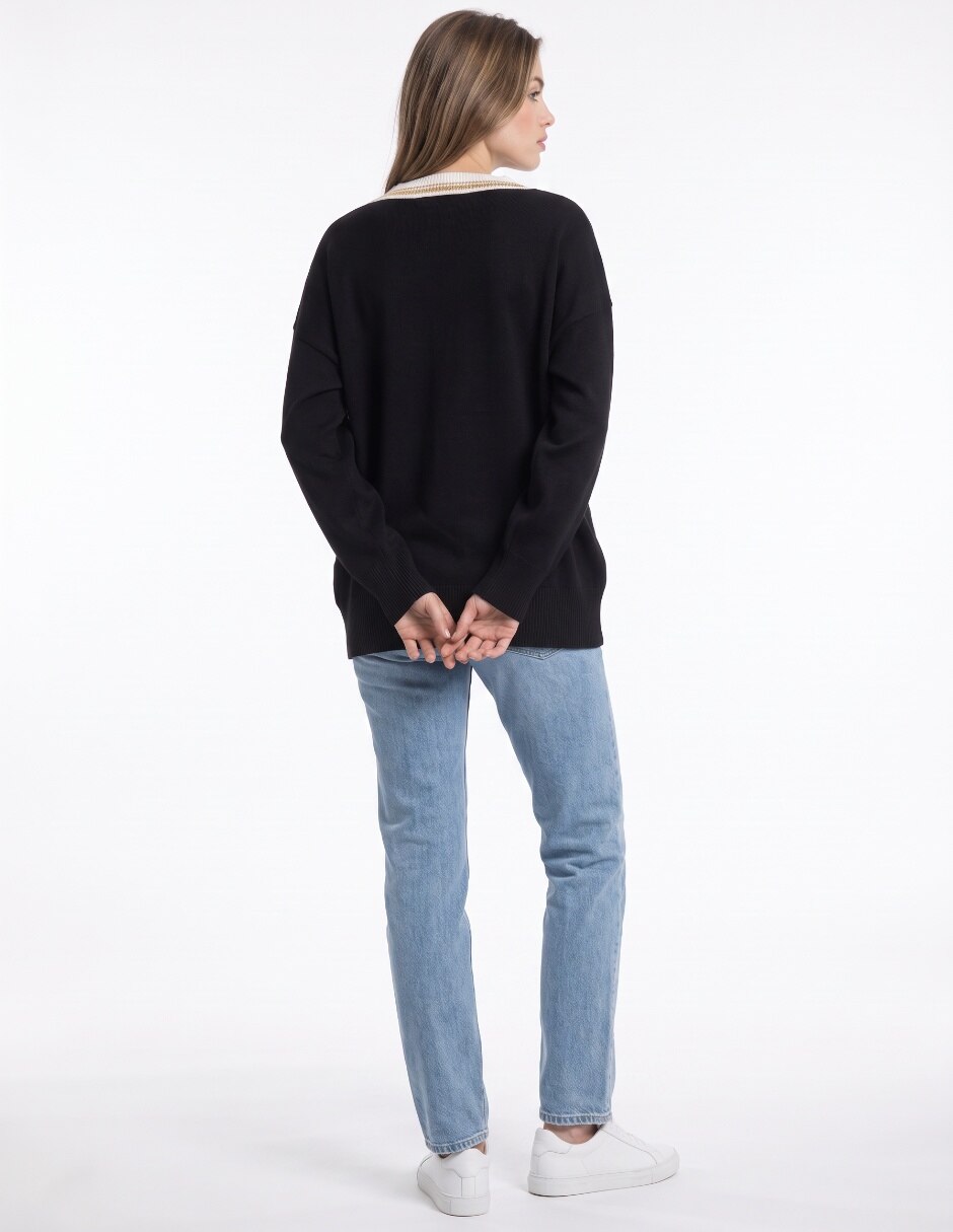 Suéter cuello redondo para mujer 2