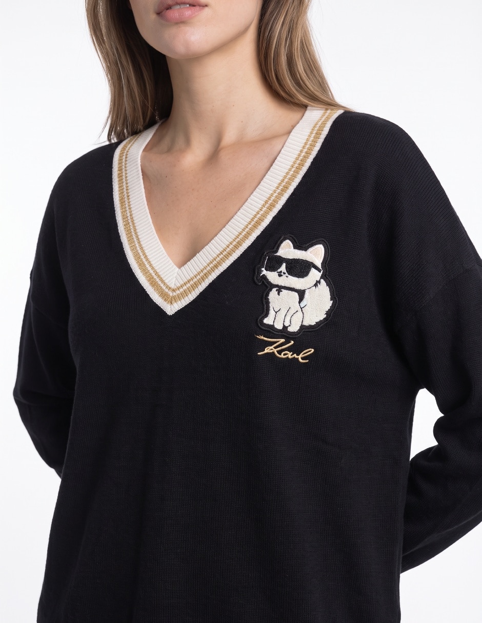 Suéter cuello redondo para mujer 4