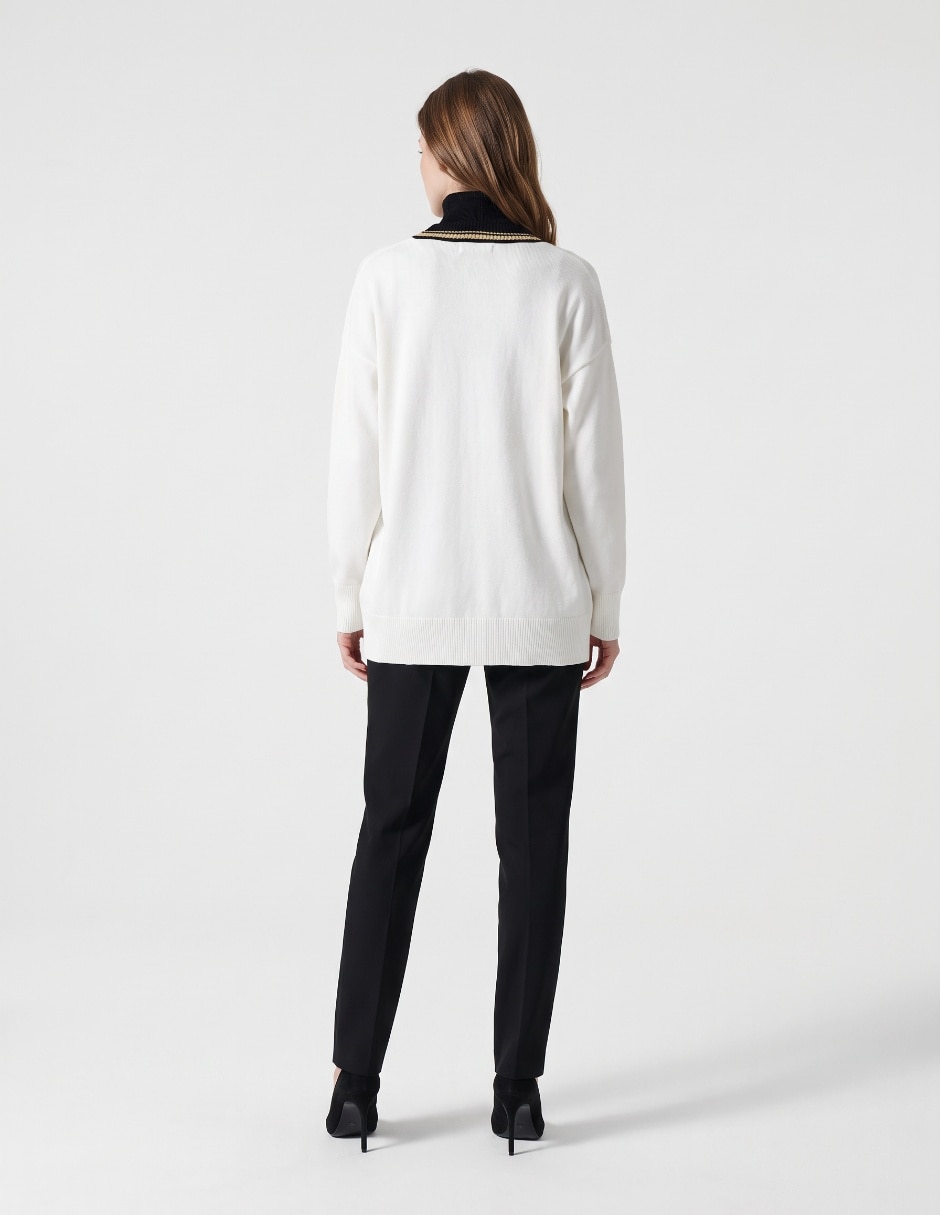 Suéter cuello V para mujer 2