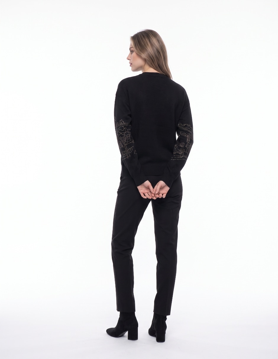 Suéter cuello redondo para mujer 2