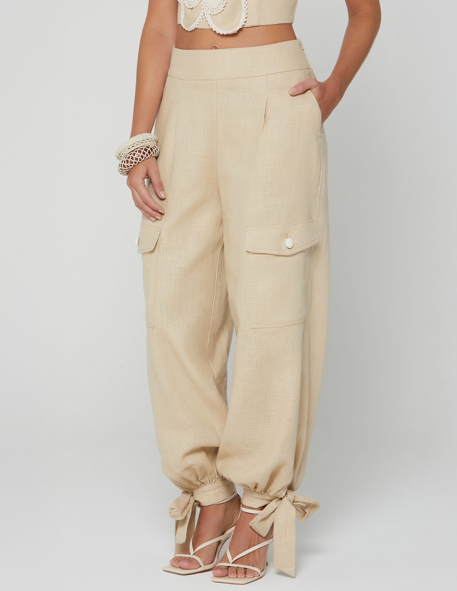 Pantalón cargo jardin tejido parachute para mujer