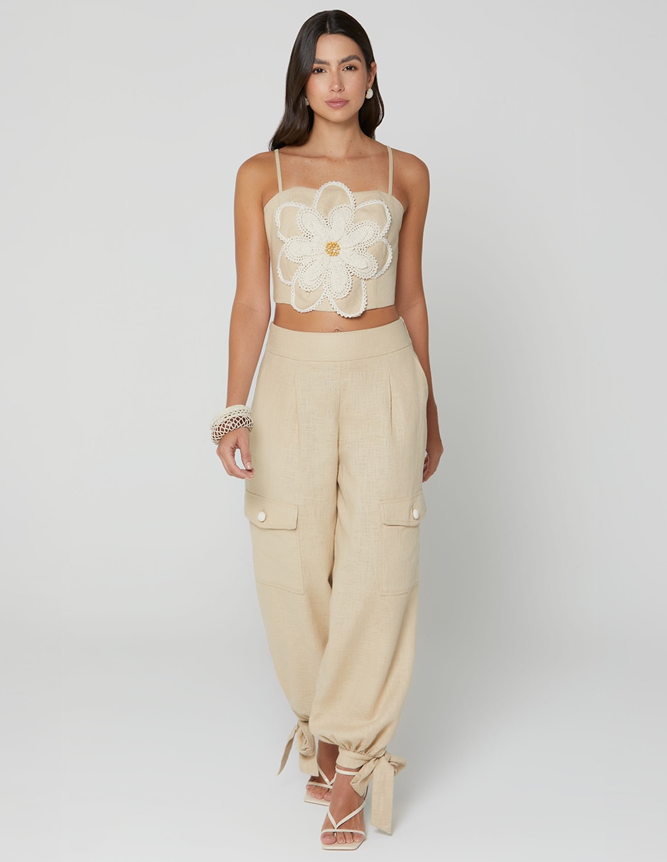 Pantalón cargo jardin tejido parachute para mujer 5