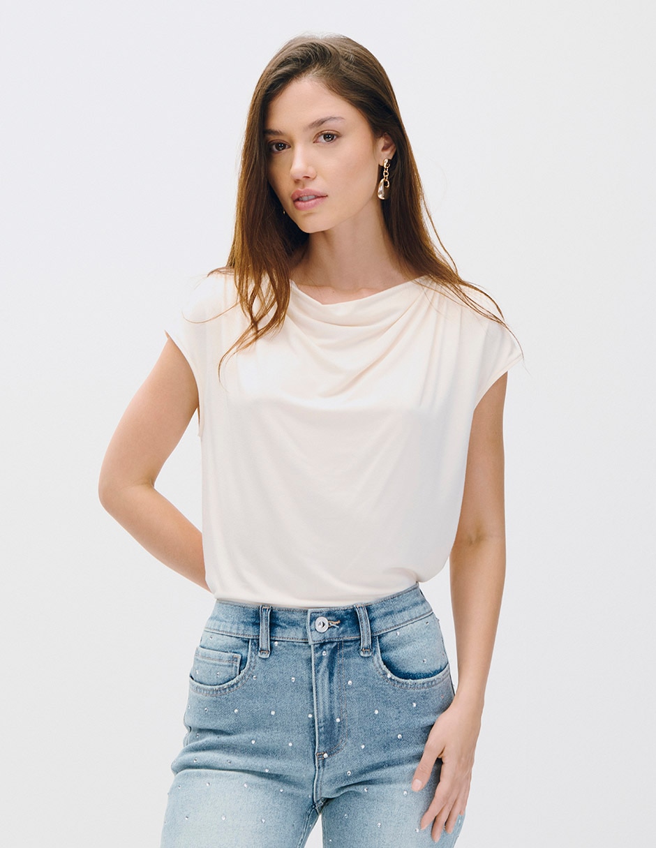 Blusa manga corta para mujer