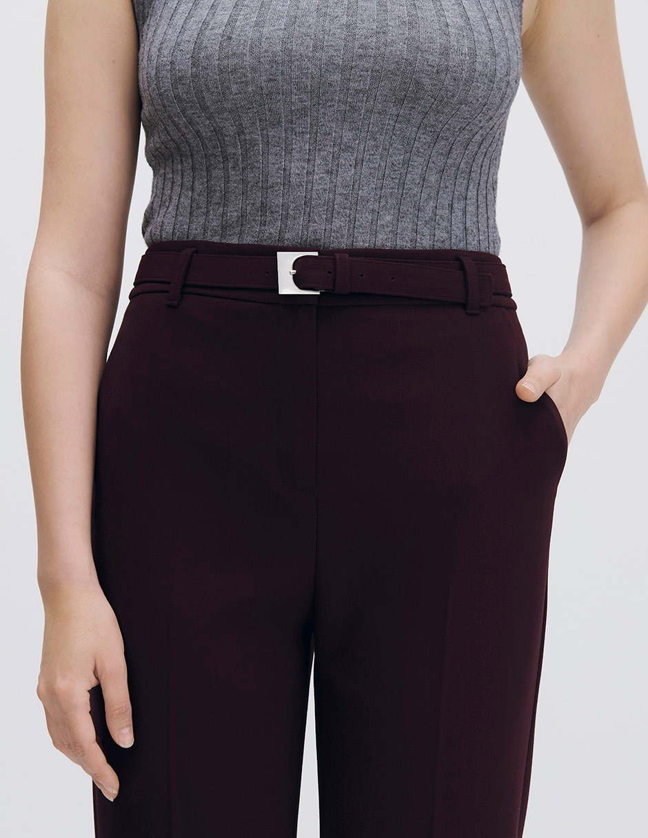 Pantalón esencial moda recto para mujer 2