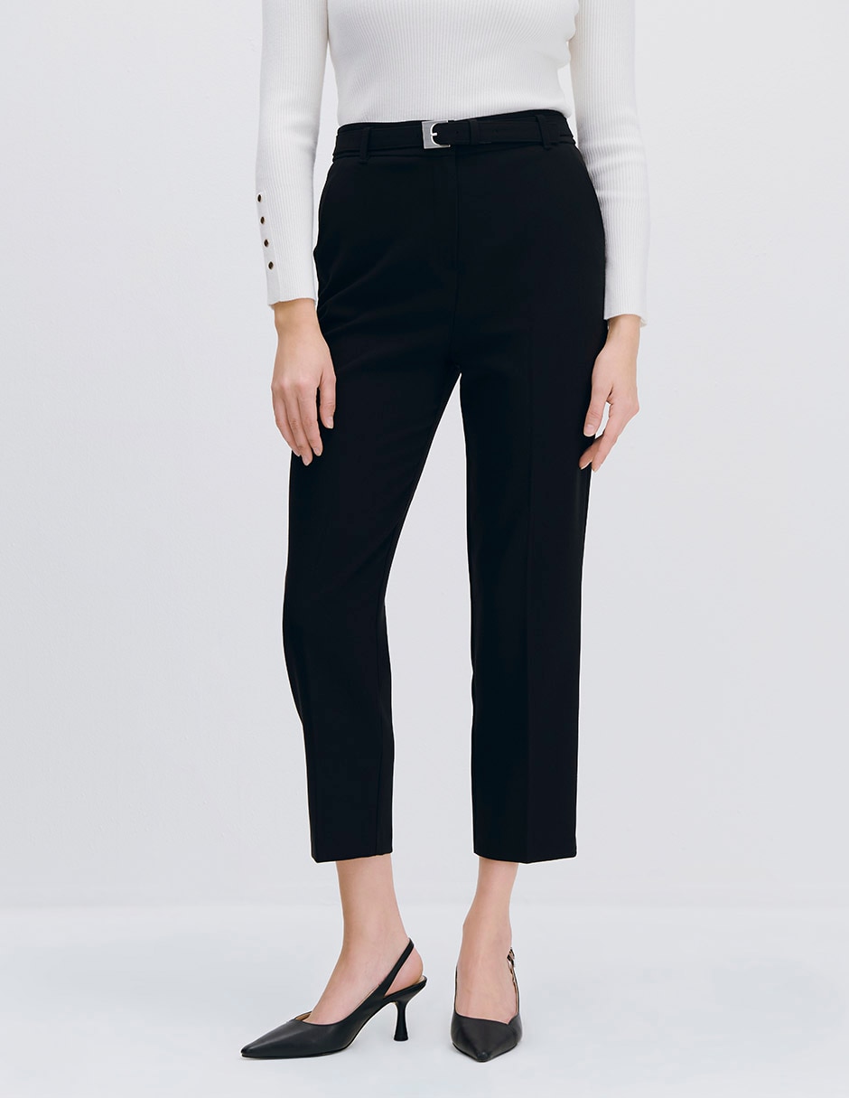 Pantalón esencial moda recto para mujer