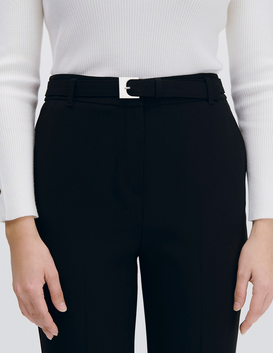 Pantalón esencial moda recto para mujer 2