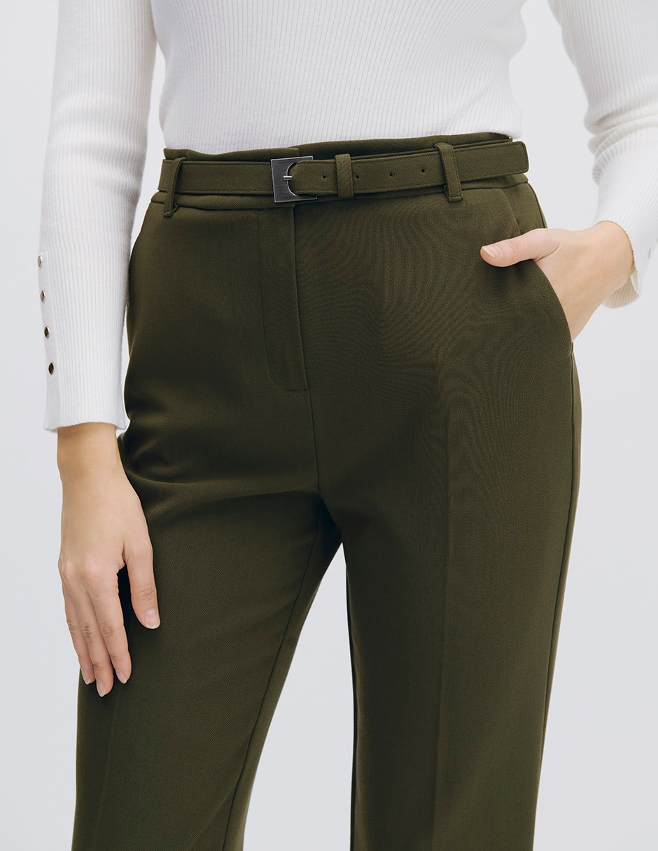 Pantalón esencial moda recto para mujer 2