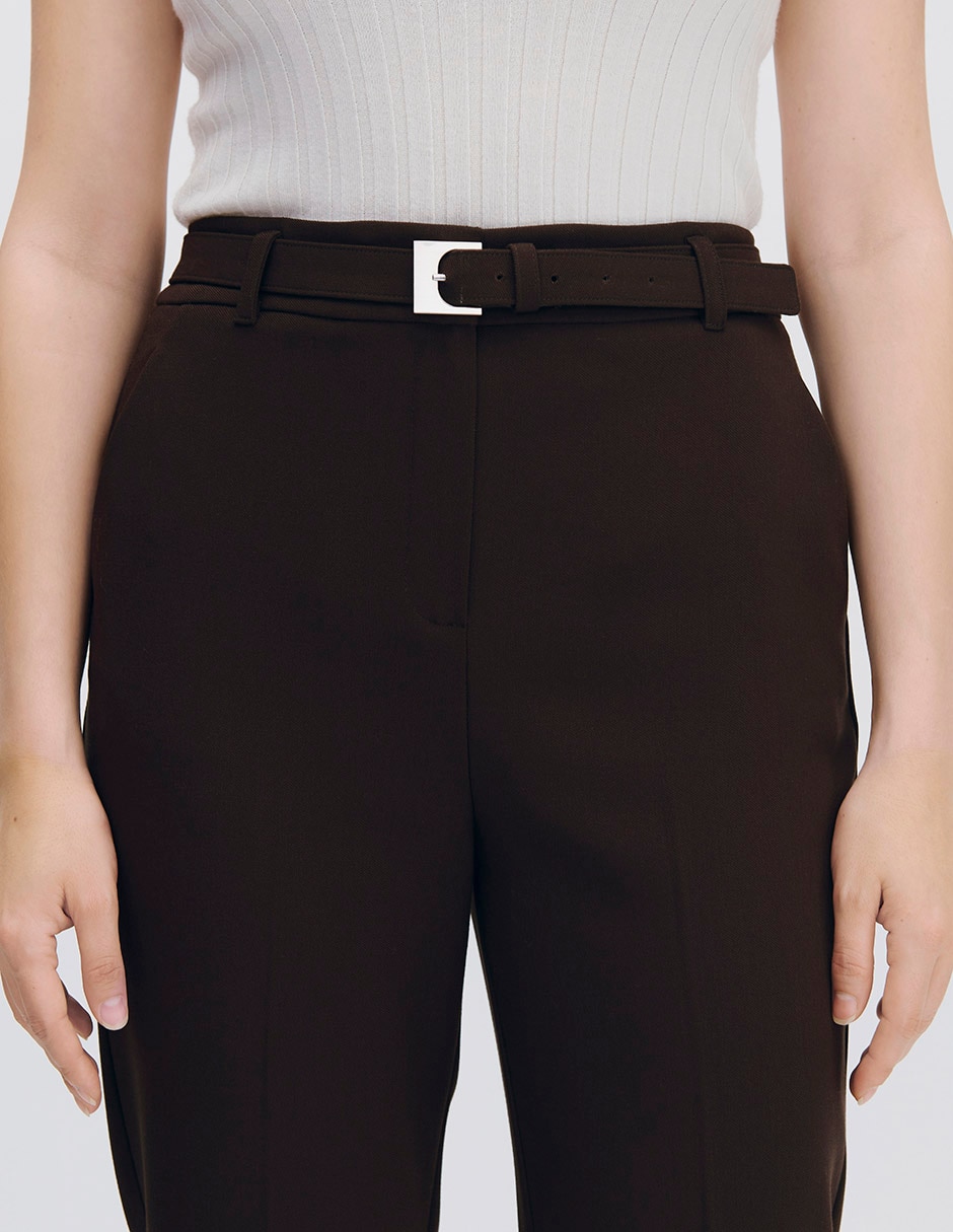 Pantalón esencial moda recto para mujer 2