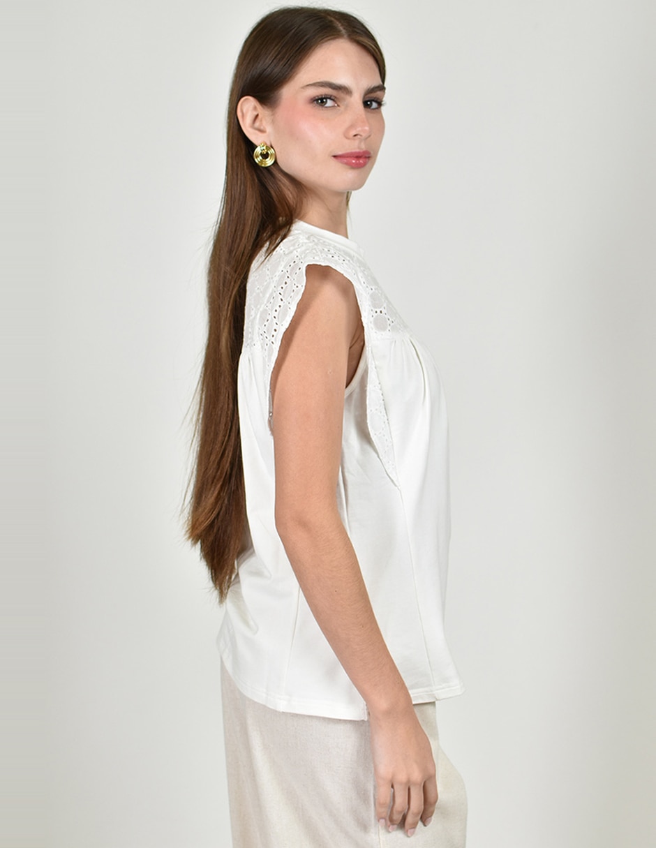 Blusa manga corta para mujer 4
