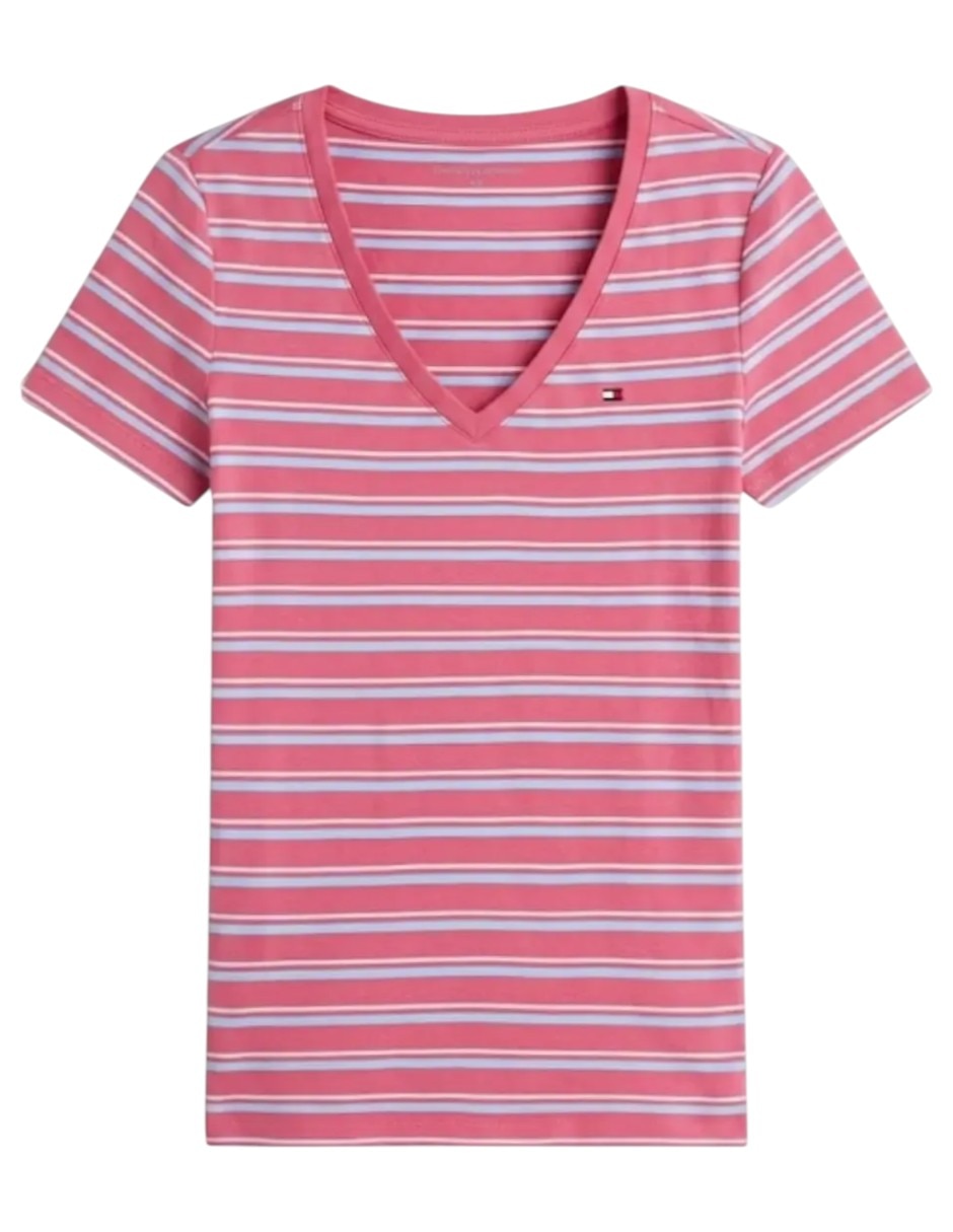 Playera manga corta cuello v para mujer 2