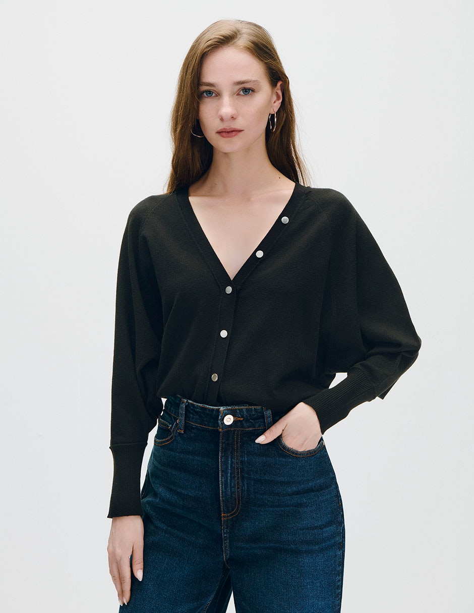 Suéter cuello con escote para mujer Suéter cuello con escote para mujer