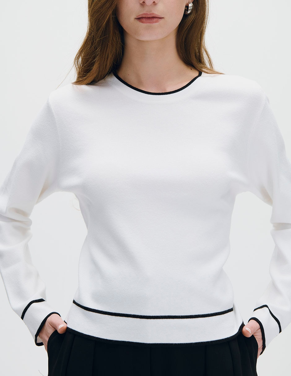 Suéter cuello redondo para mujer 2