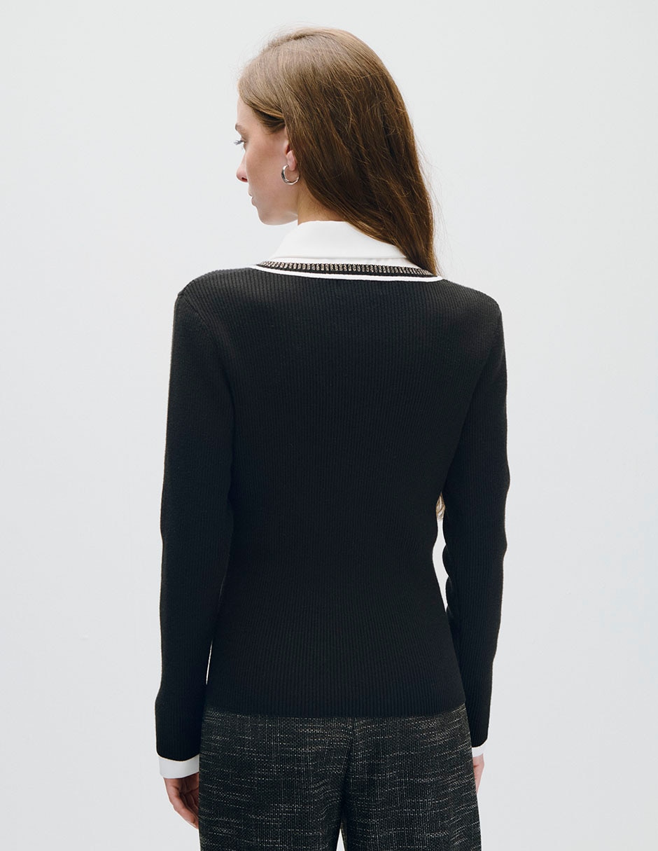 Suéter cuello con escote para mujer 3