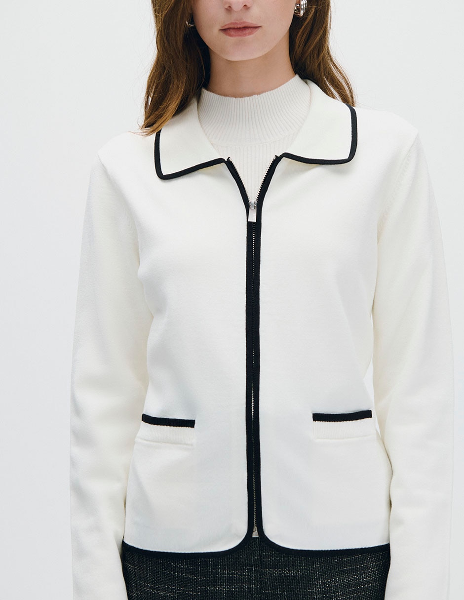 Suéter cuello camisero para mujer 2