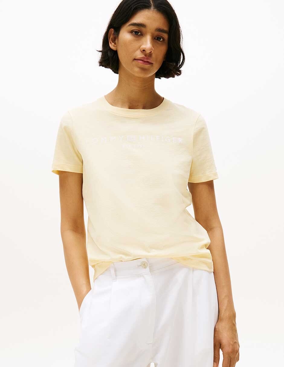 Playera manga corta cuello redondo mujer