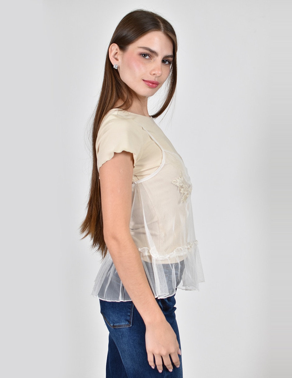 Blusa manga corta para mujer 5
