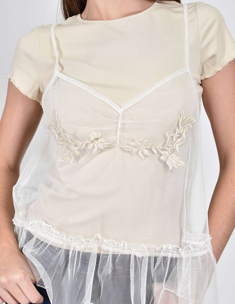 Blusa manga corta para mujer 4