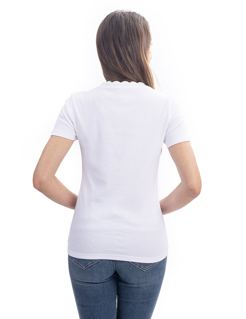Playera manga corta cuello redondo mujer 4