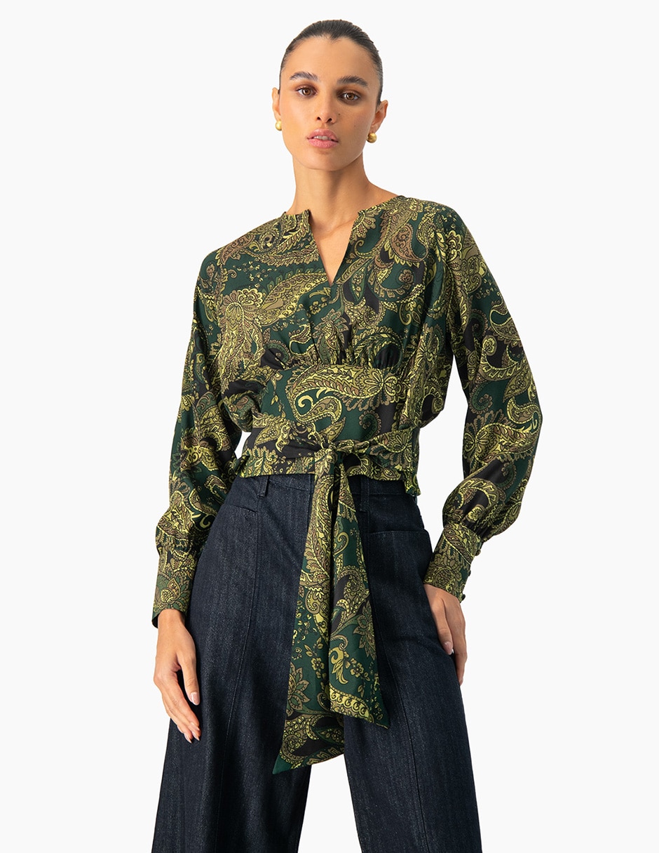 Blusa manga larga para mujer
