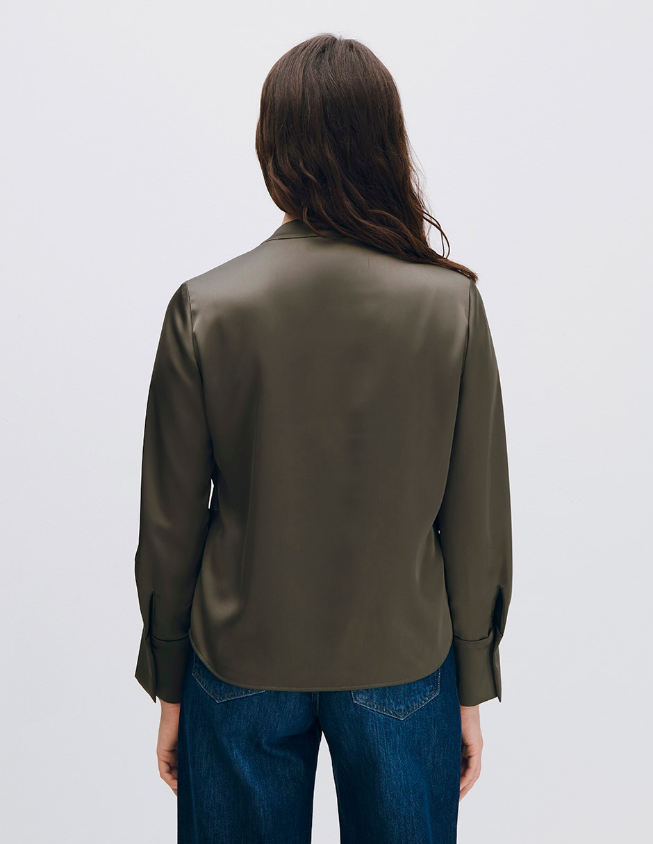 Blusa envolvente manga larga para mujer 3