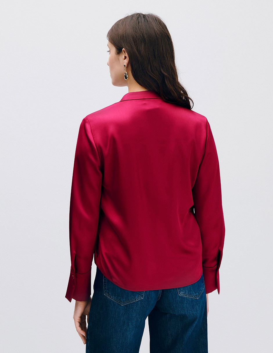 Blusa envolvente manga larga para mujer 3