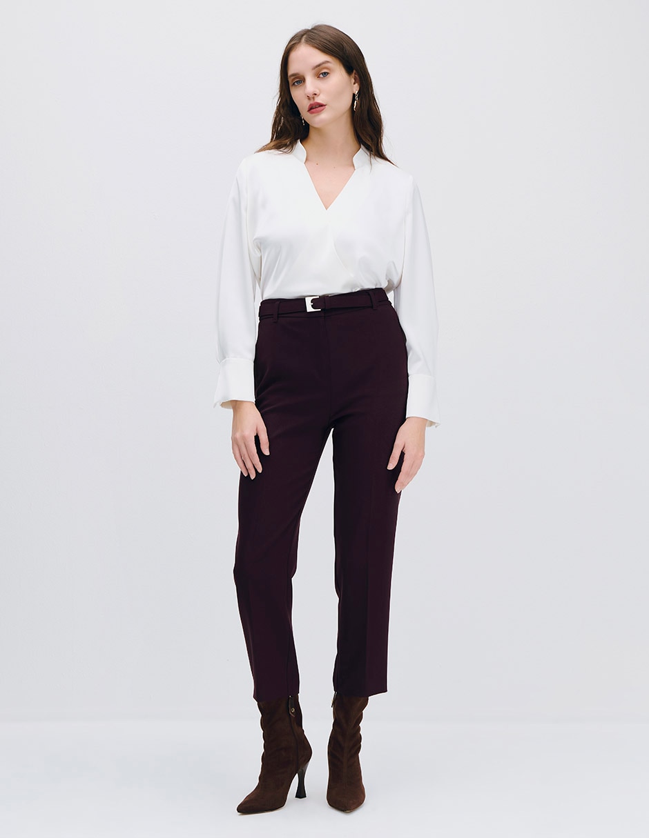 Blusa envolvente manga larga para mujer 2