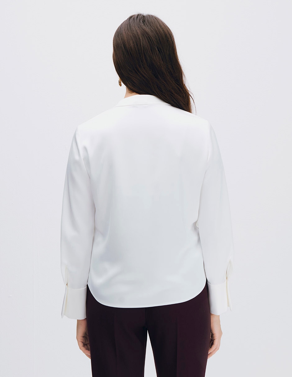Blusa envolvente manga larga para mujer 3
