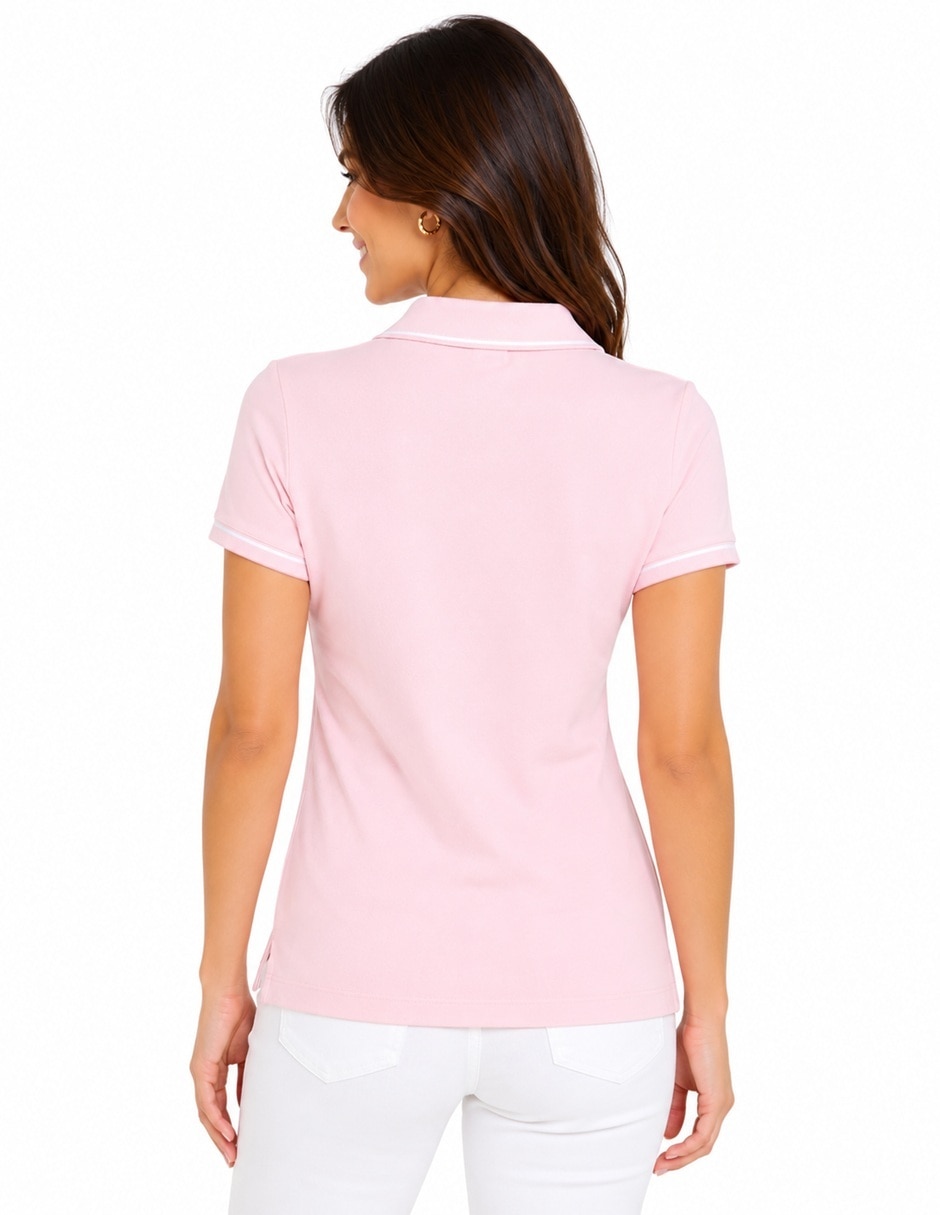 Playera manga corta J51H3270 cuello polo mujer 6