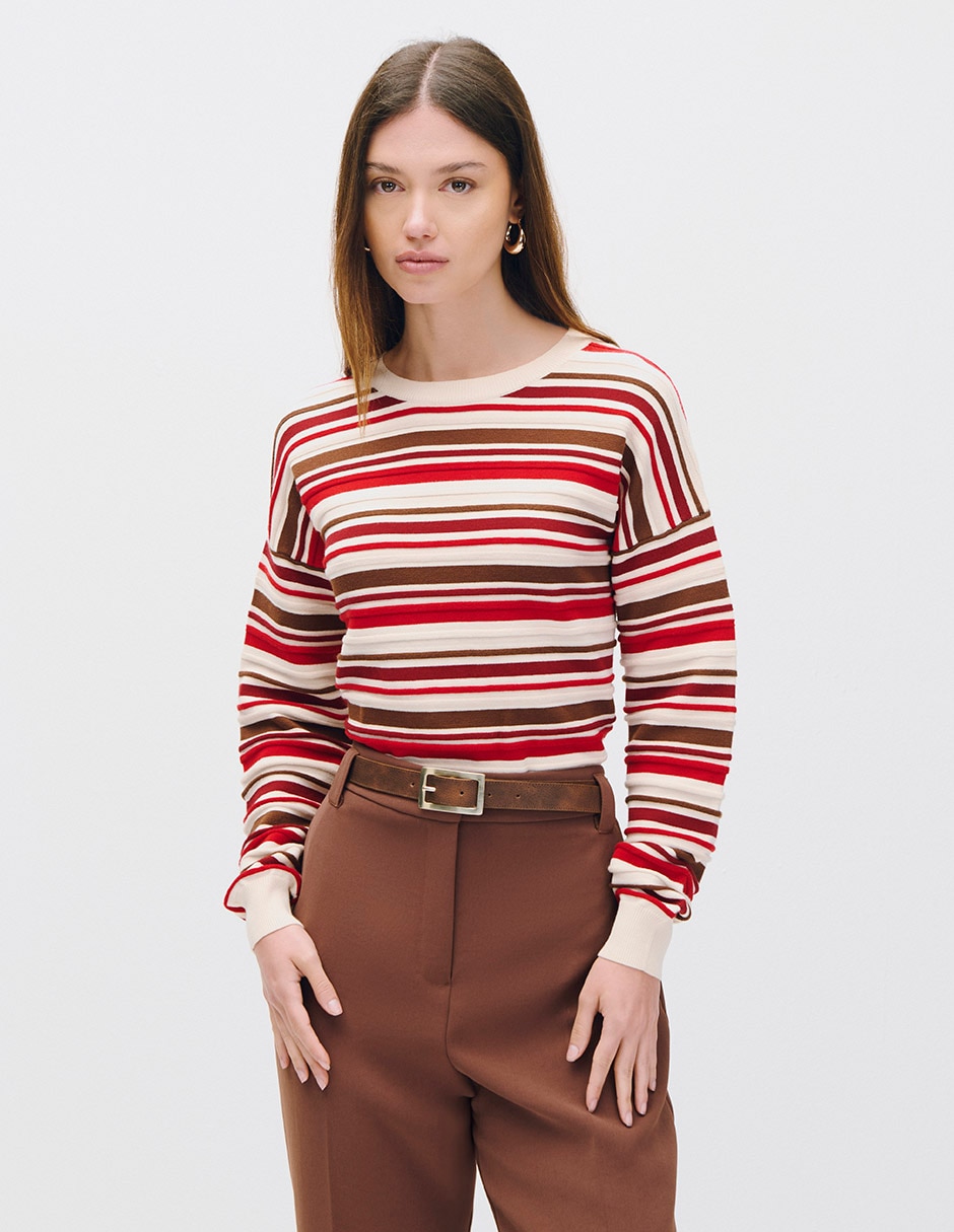 Suéter cuello redondo para mujer