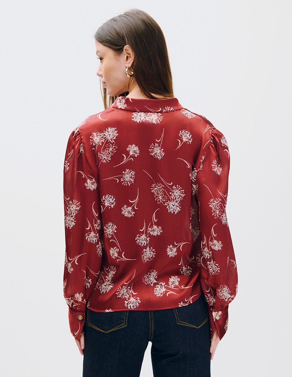 Blusa envolvente koya manga larga para mujer 3