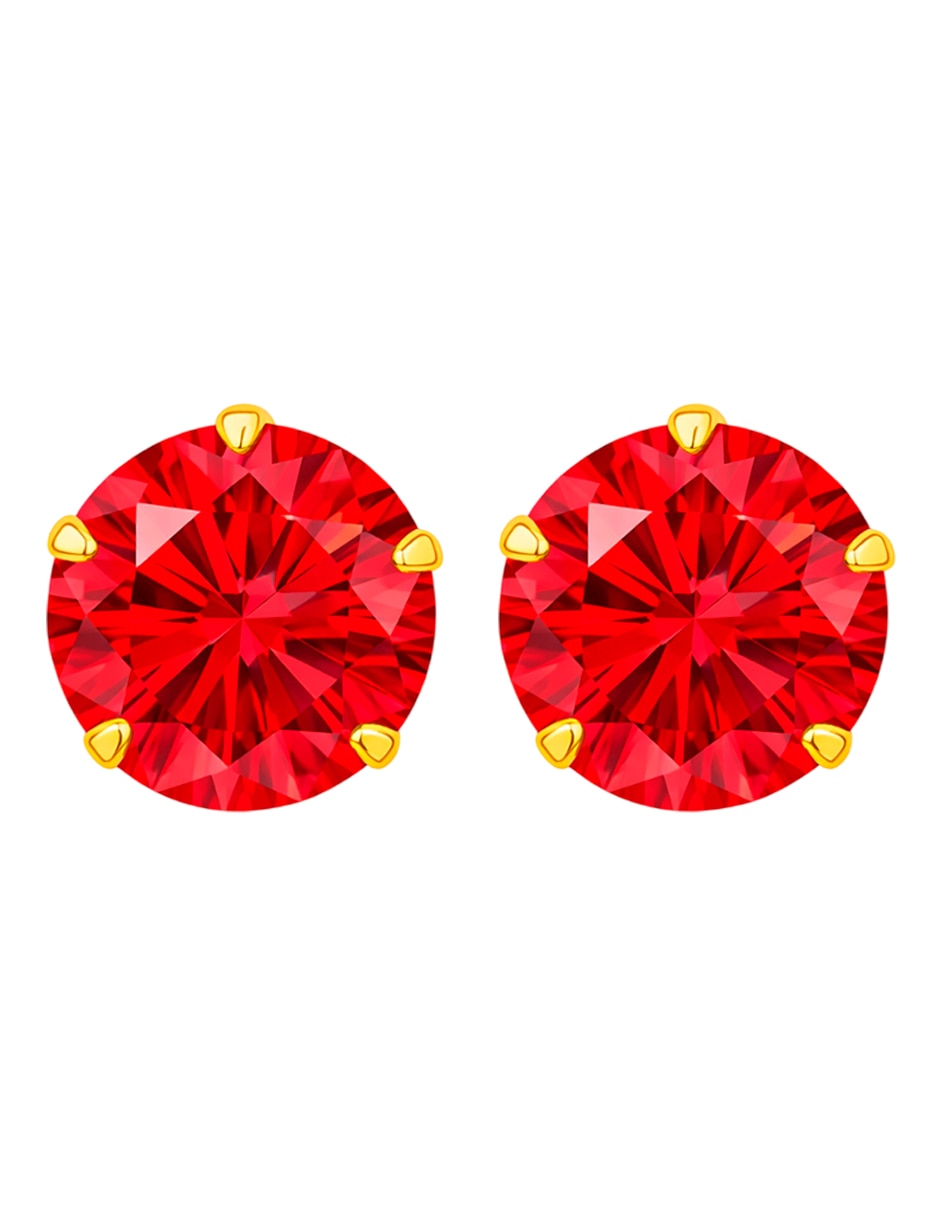 Broqueles de oro 10 k con acabado brillante zirconia Broqueles de oro 10 k con acabado brillante zirconia