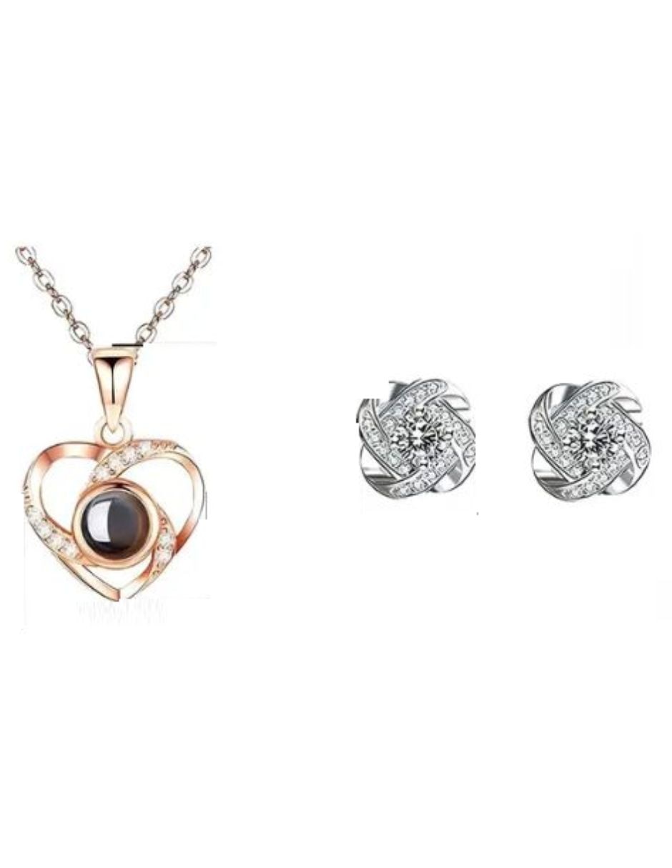 Set de collar y aretes cristal