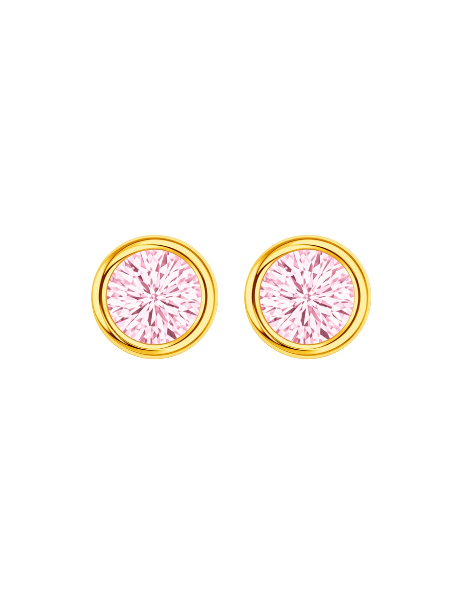 Broqueles de oro amarillo 10 k con acabado brillante zirconia Broqueles de oro amarillo 10 k con acabado brillante zirconia